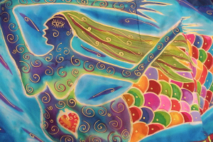Janie Andrews mermaid silk banner