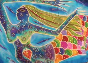 Janie Andrews mermaid silk banner