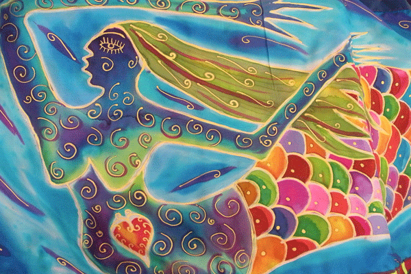 Janie Andrews mermaid silk banner