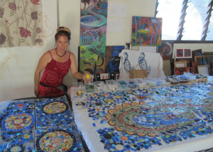 Janie Andrews at work in her studio